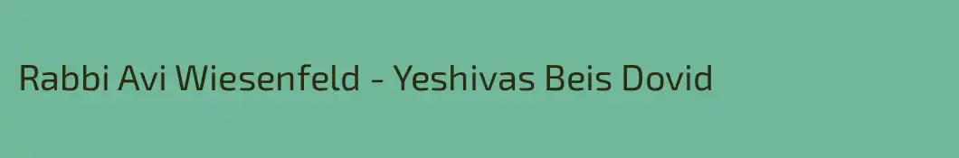 Rabbi Avi Wiesenfeld - Yeshivas Beis Dovid